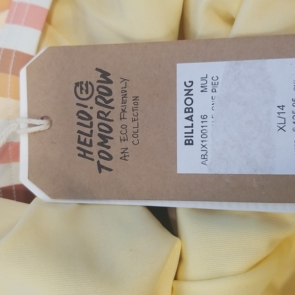 💕BILLABONG💕 Ray Of Gold One-Piece Swimsuit ~ Striped XL NWT - Picture 12 of 12